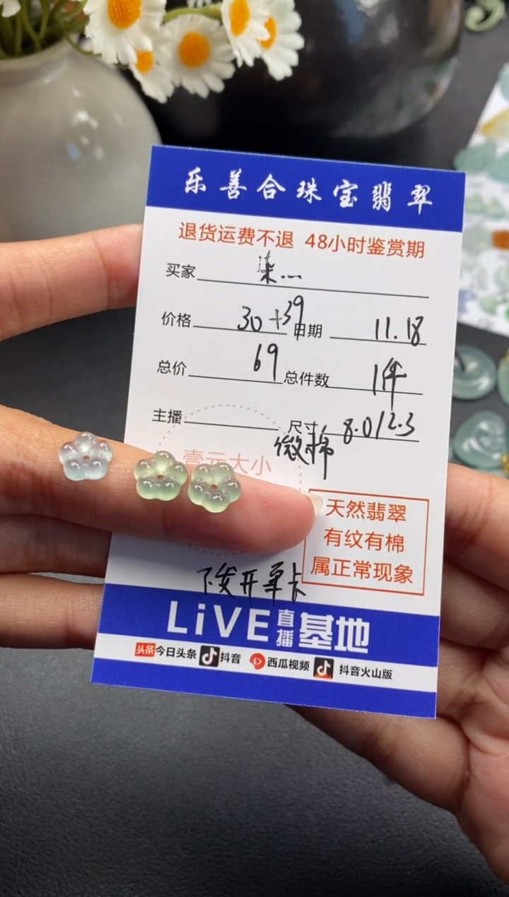 颈饰未镶嵌翡翠柒****:冰种花花