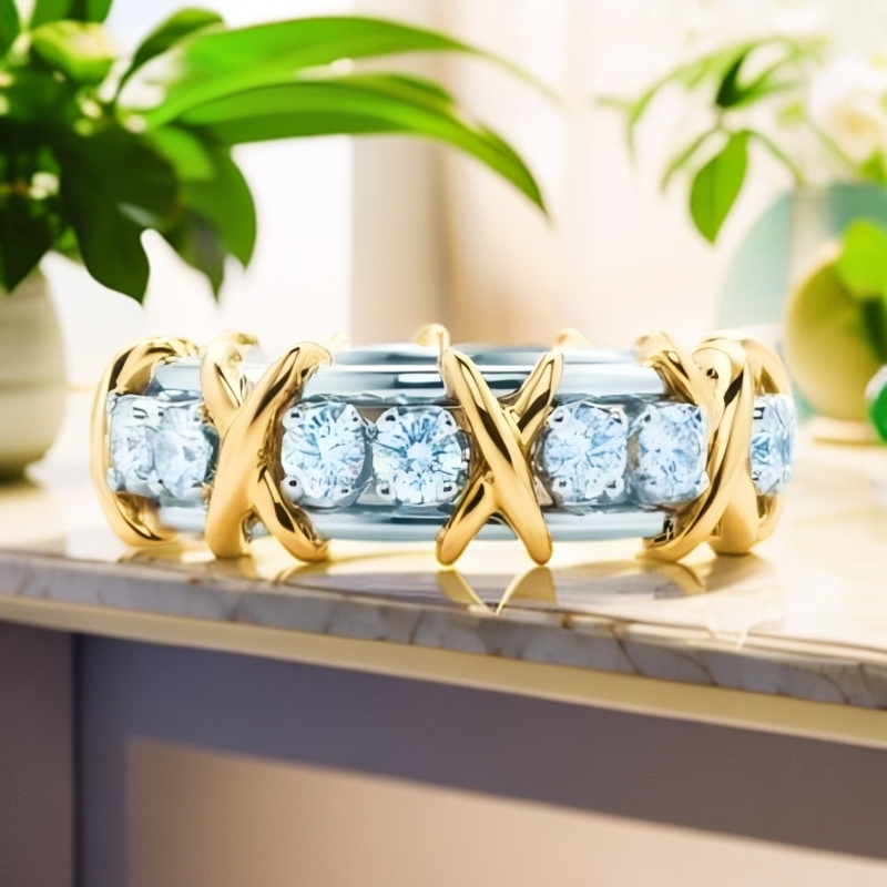 《JW》16石气质轻奢简约个性戒围巾T20