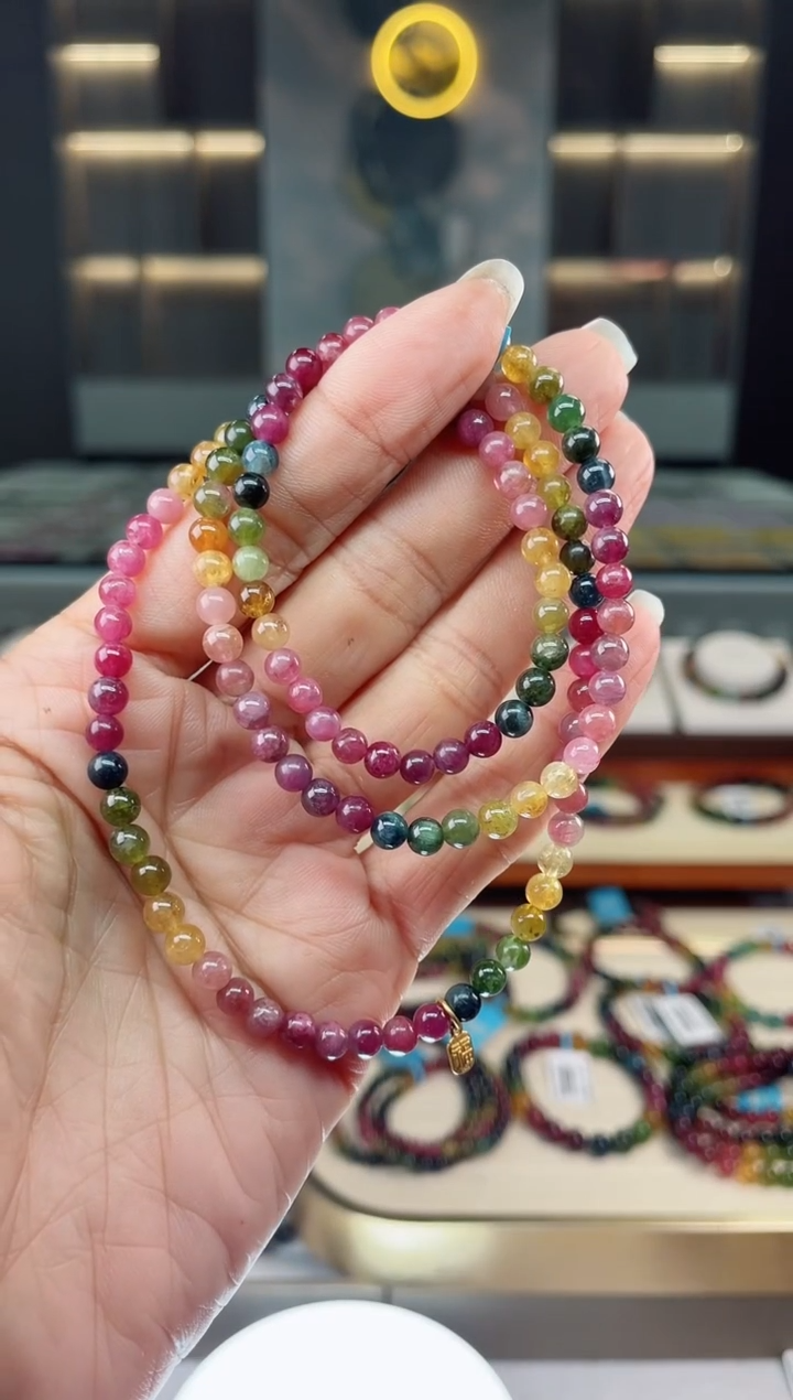 【闪购商品】碧玺三圈手串未镶嵌（多样性发一条）Q