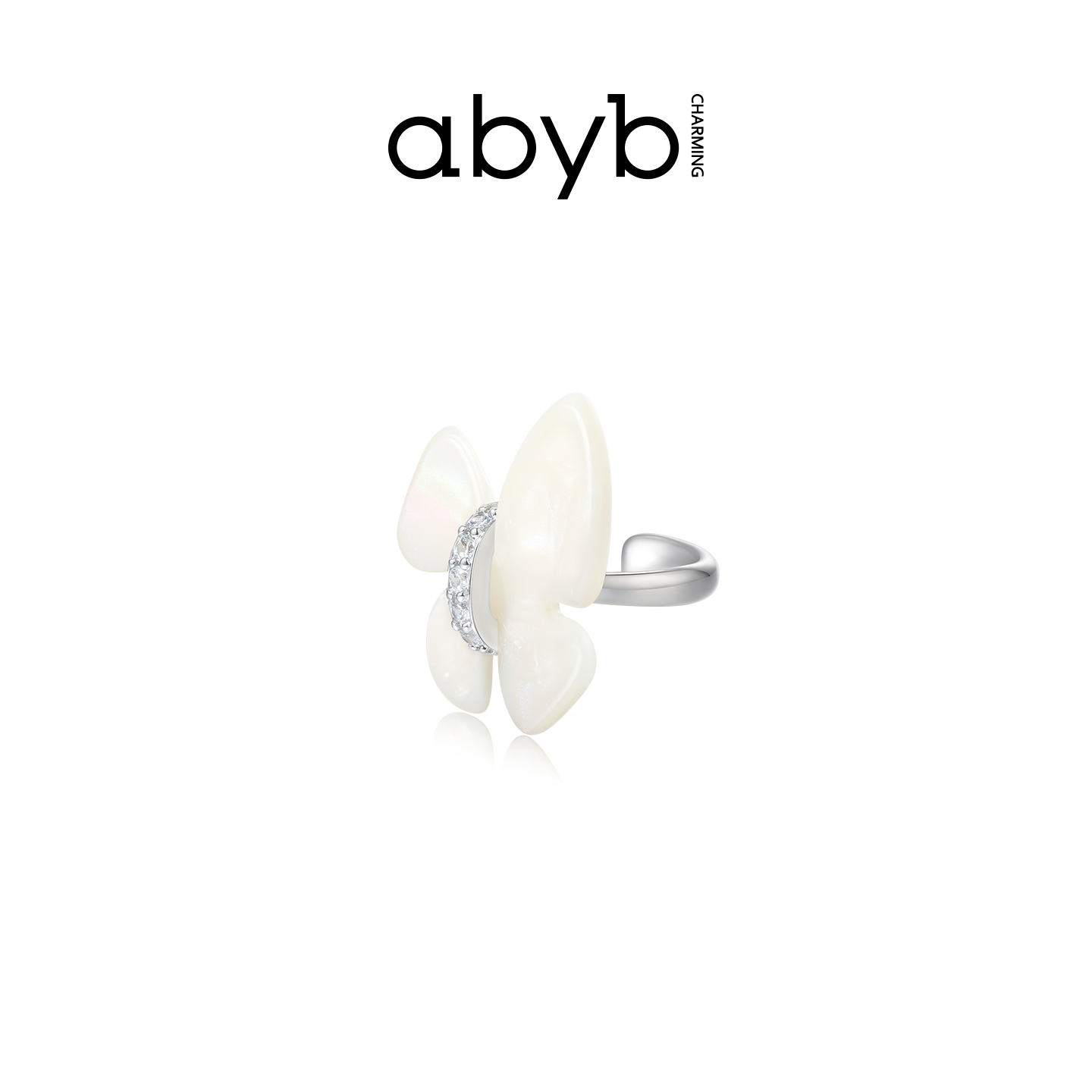 ABYBCHARMING 铜合金合成锆石耳饰 新款倾听耳夹