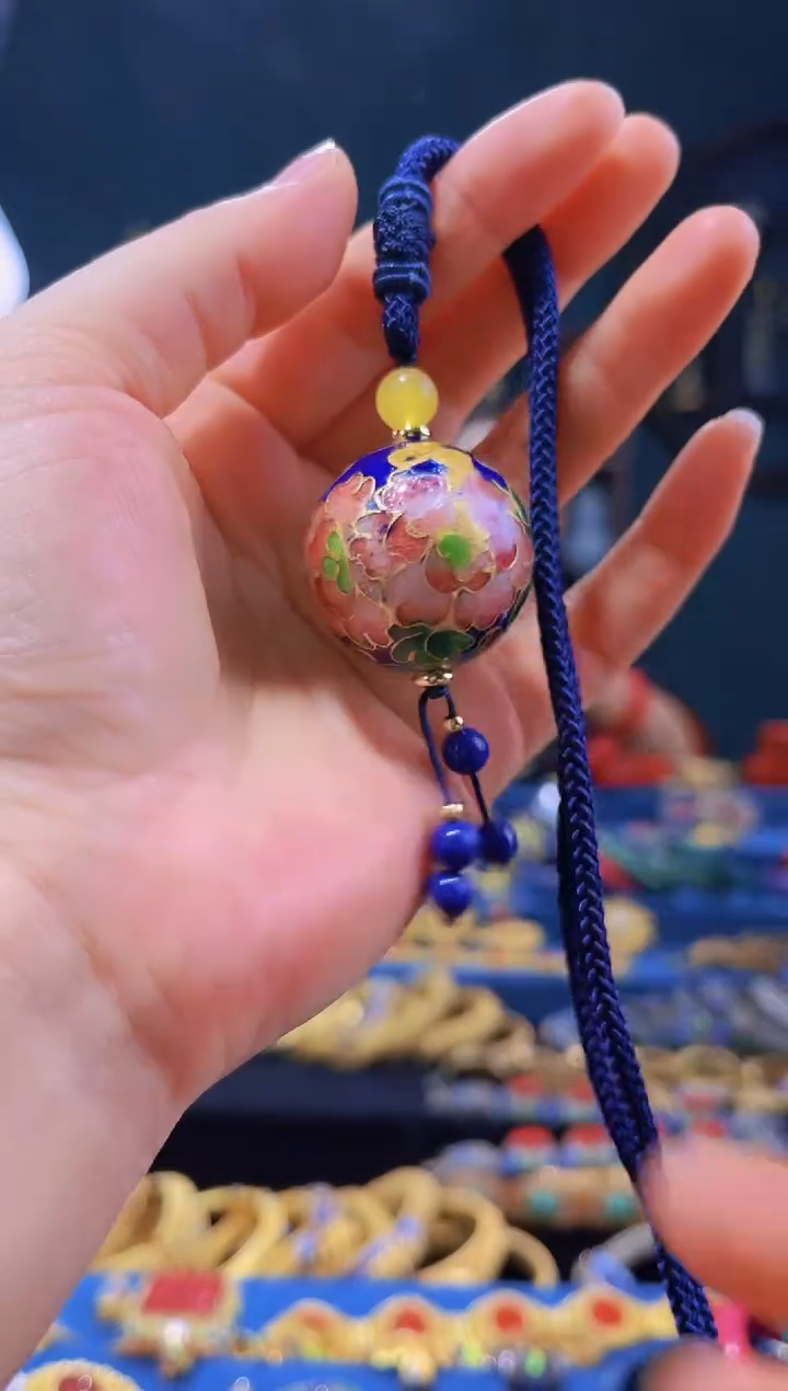 【闪购商品】非遗技艺 景泰蓝3.0银蓝吊坠 宝蓝