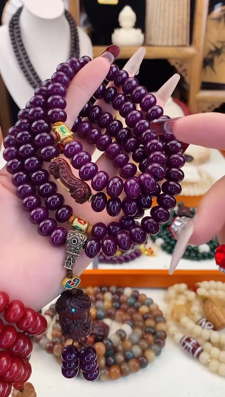 【闪购商品】菩提根/象牙果手串高定 新品紫色，送礼盒