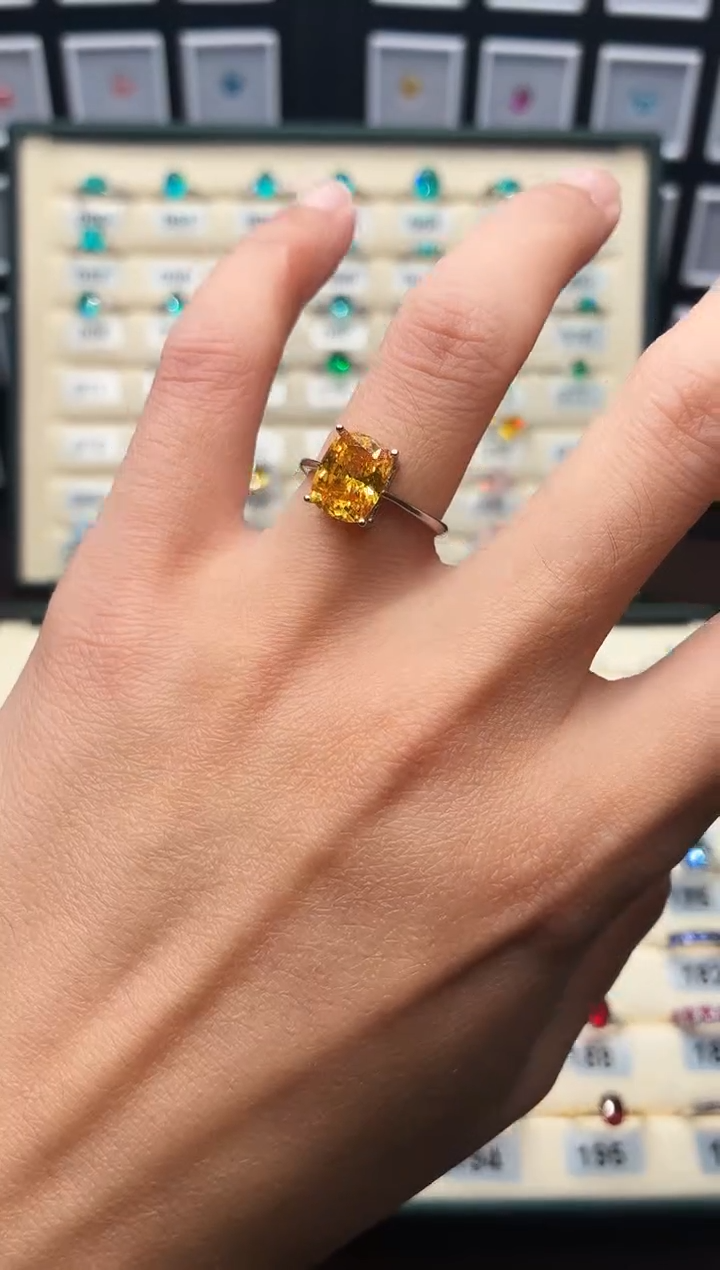 戒指彩色蓝宝石银S925镶嵌0003