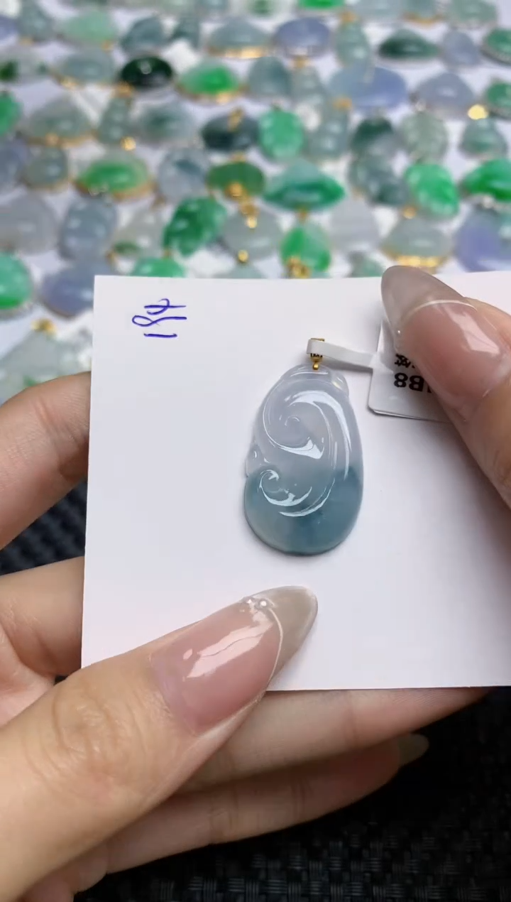 【闪购商品】翡翠颈饰18K金镶嵌 天然翡翠A货