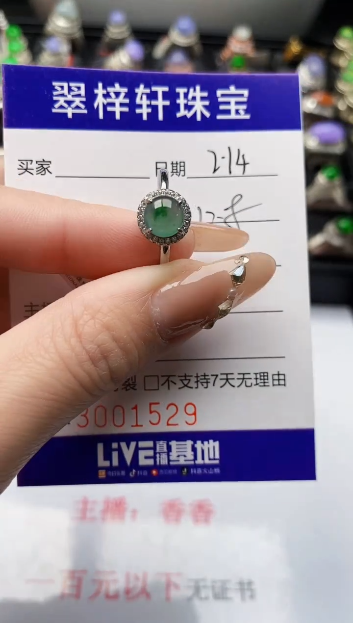 【闪购商品】翡翠戒指银S925镶嵌/1529