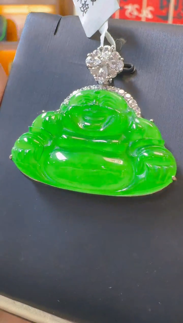 吊坠(赠链)银S925镶嵌翡翠天然A货翡翠