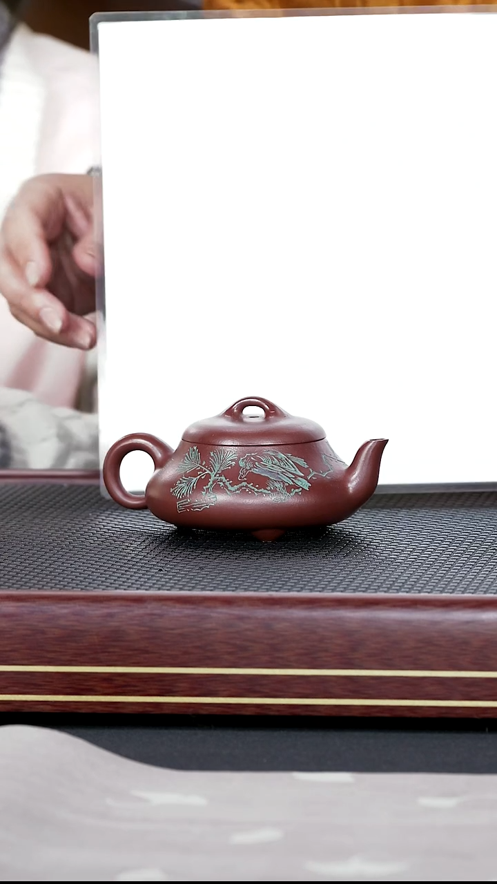 茶壶紫砂紫砂27 权寅陶记 汉棠石瓢  红皮龙 150cc