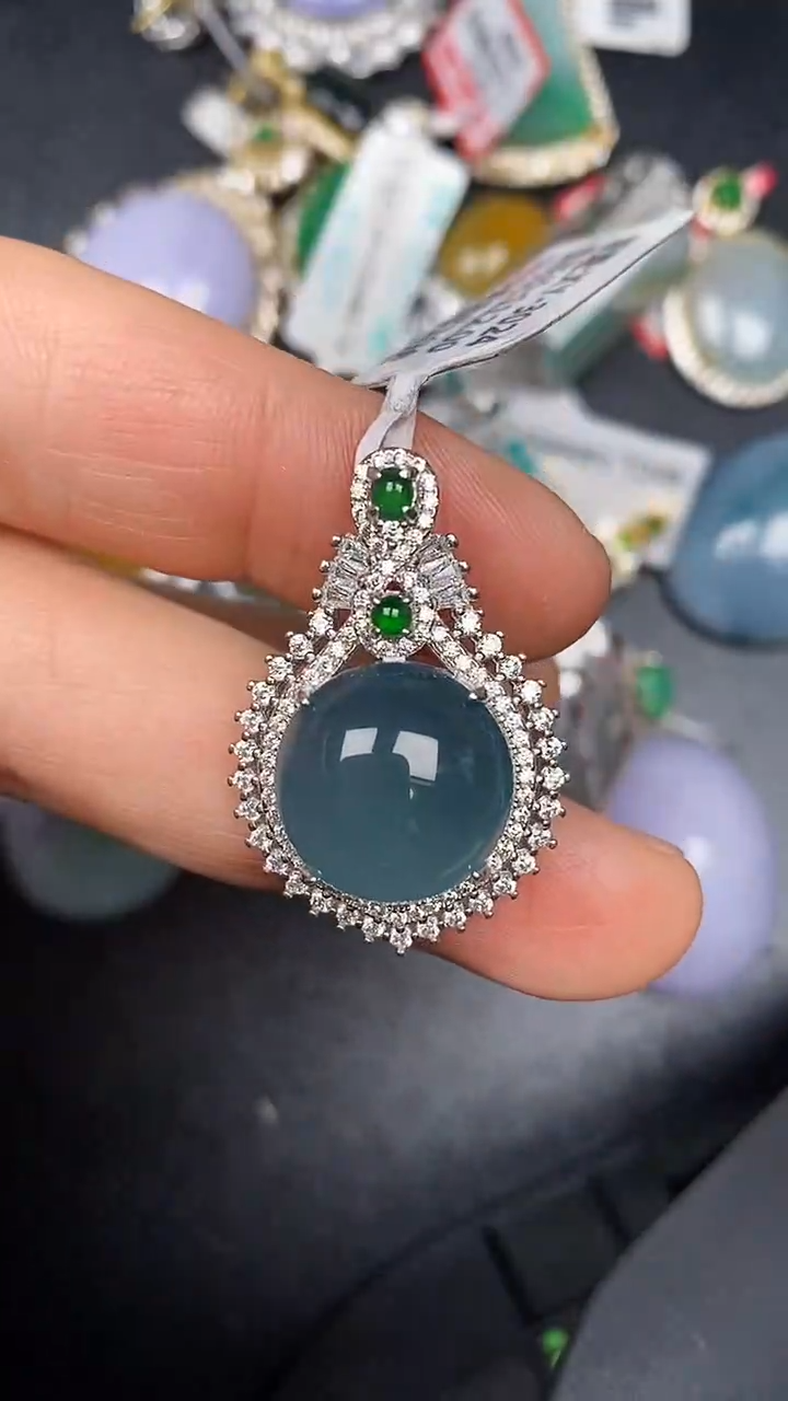 银S925镶嵌戒指翡翠8300
