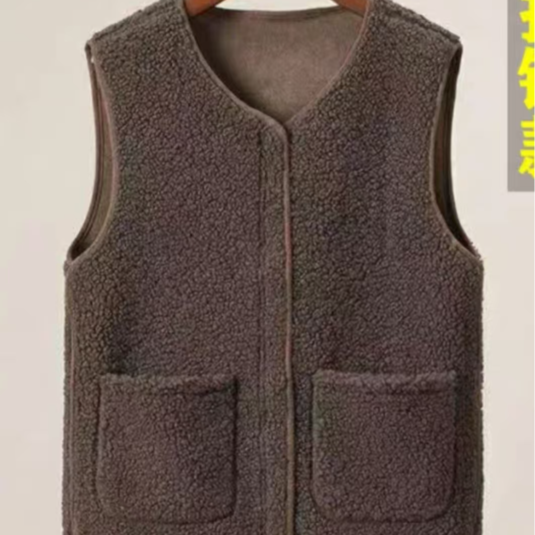 马甲背心女皮毛一体外搭洋气潮流时尚马夹外穿Y050