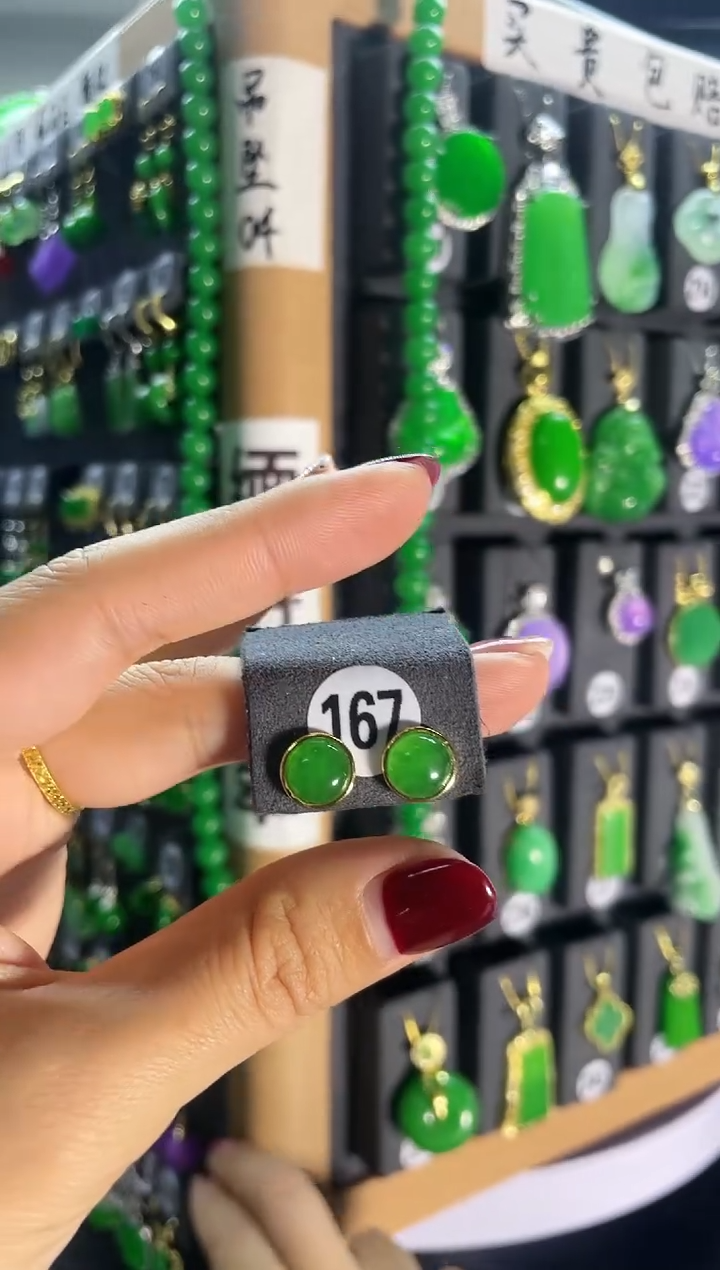 【闪购商品】翡翠耳饰银S925镶嵌167.....