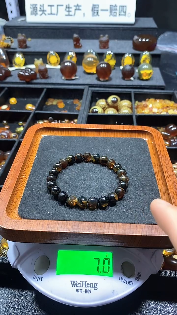 琥珀颈饰未镶嵌天然缅甸琥珀手串