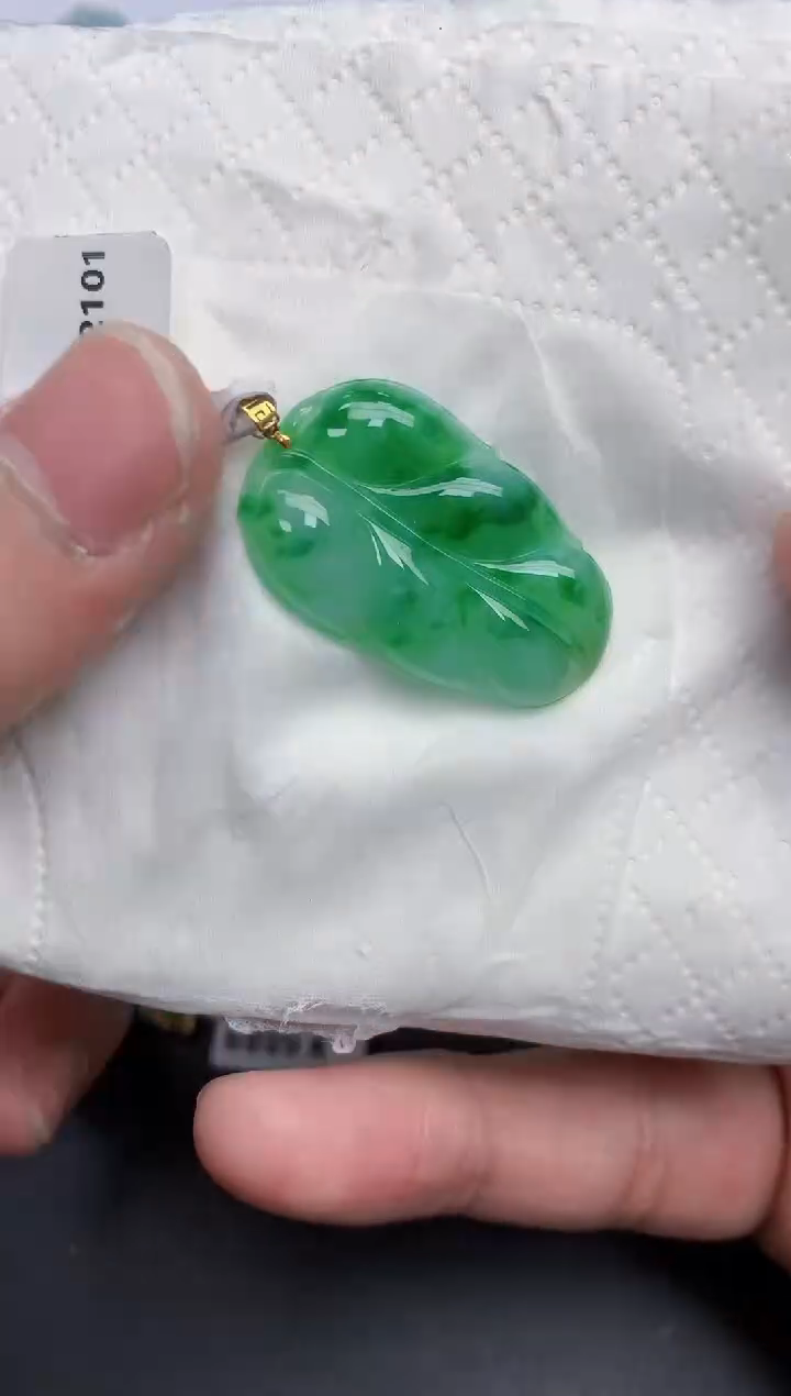 【闪购商品】翡翠颈饰18K金镶嵌天然缅甸翡翠A货