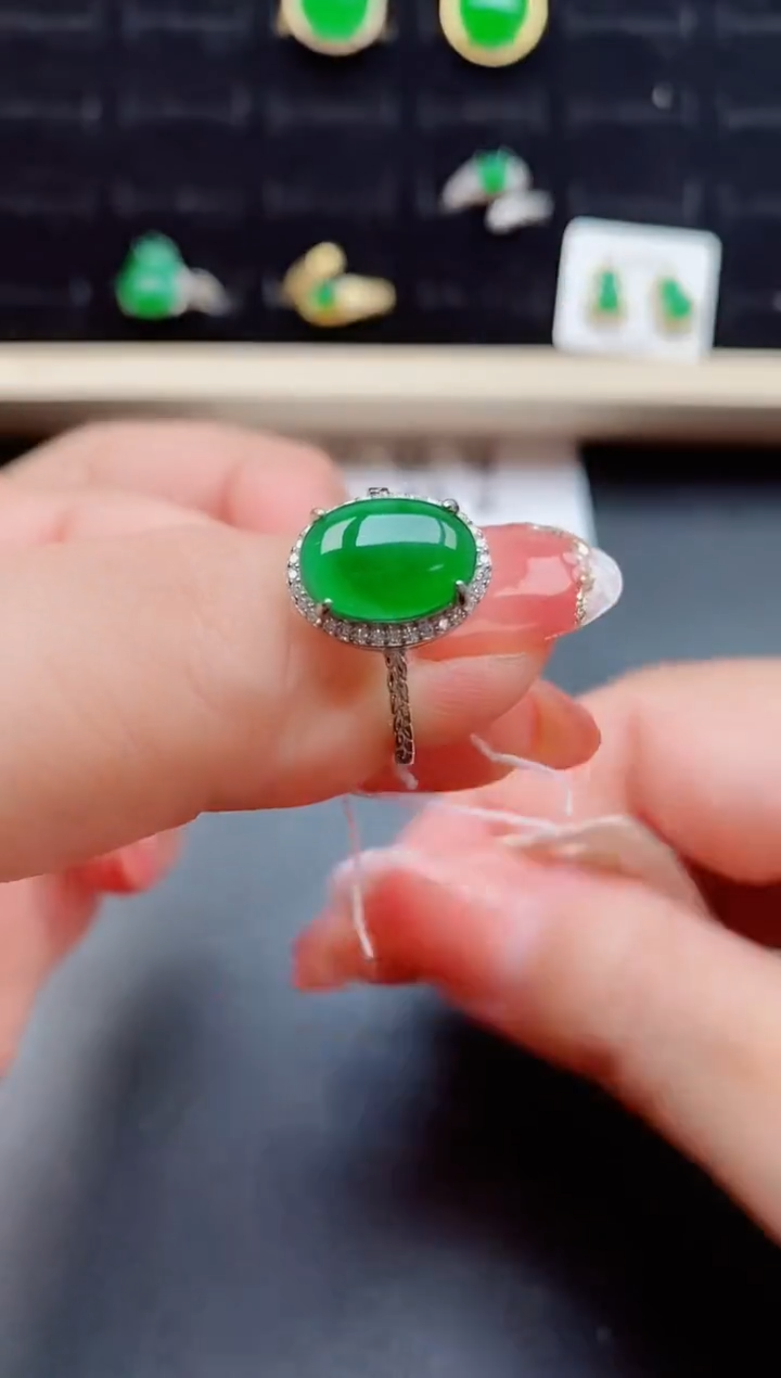 【闪购商品】翡翠戒指银S925镶嵌5080505