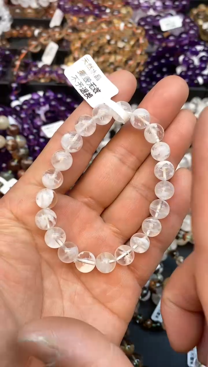【闪购商品】水晶手链未镶嵌b38 雪花幽灵9mm