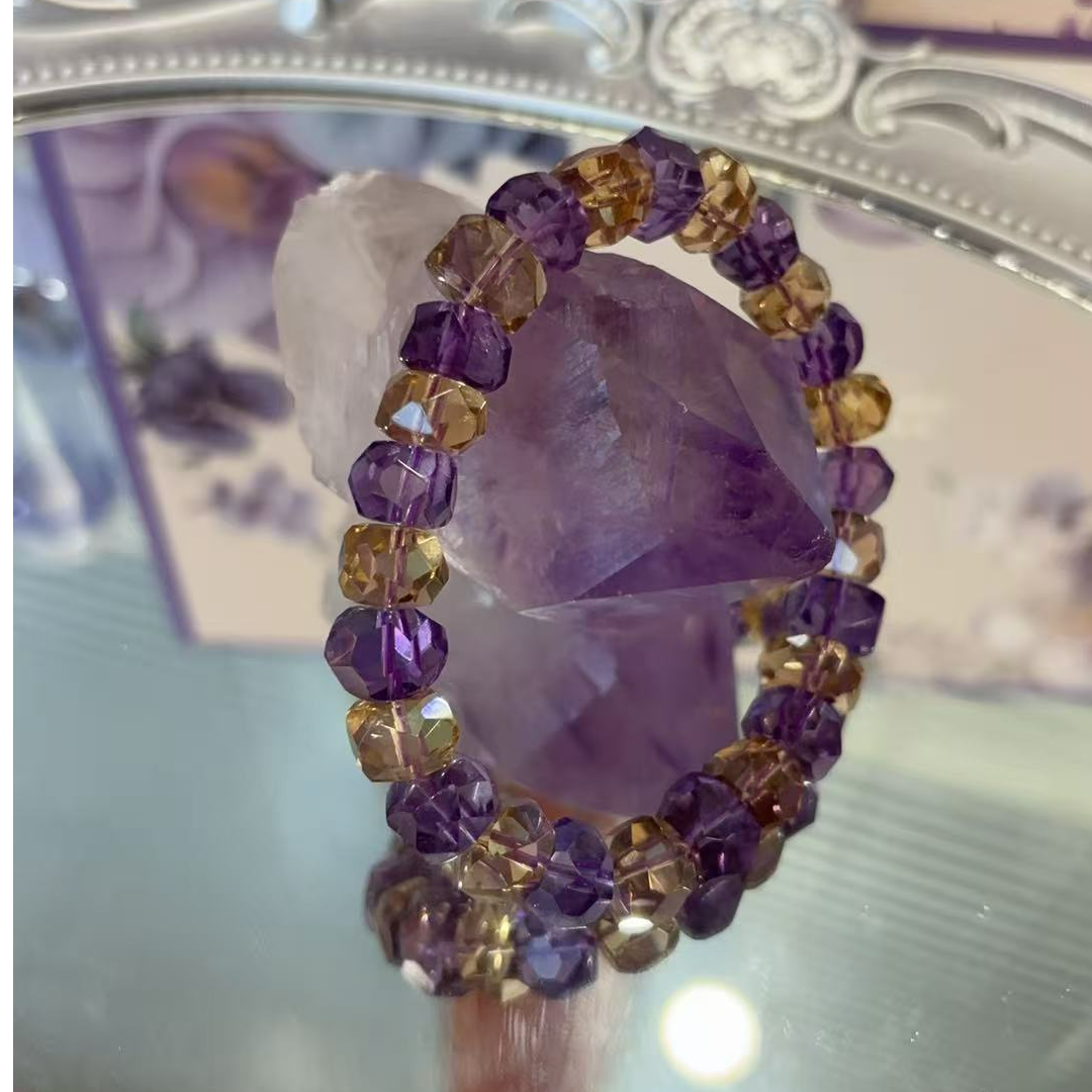 【巴西净体】紫水CP黄水 切割面 天然水晶 卡10mm+ 高货手链