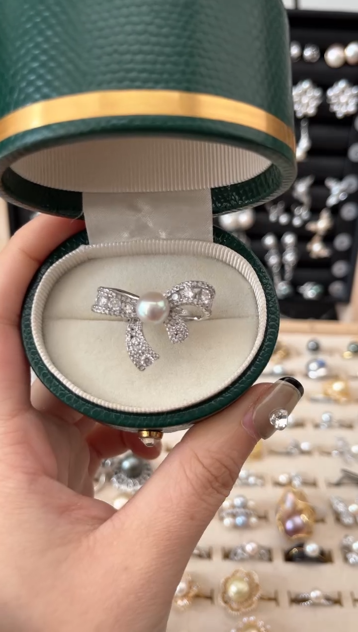 【闪购商品】海水珍珠耳饰银S925镶嵌戒指