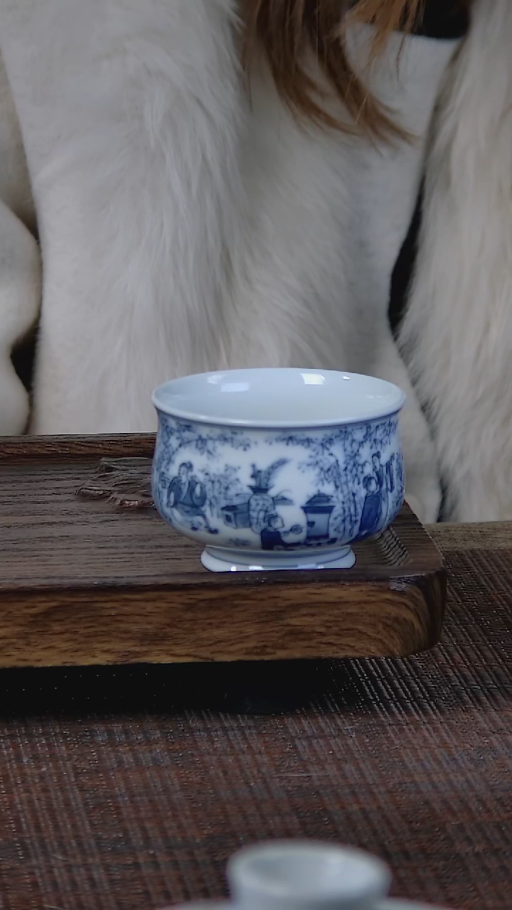 【闪购商品】折葵非器手工手绘竹林七贤炉式杯留白