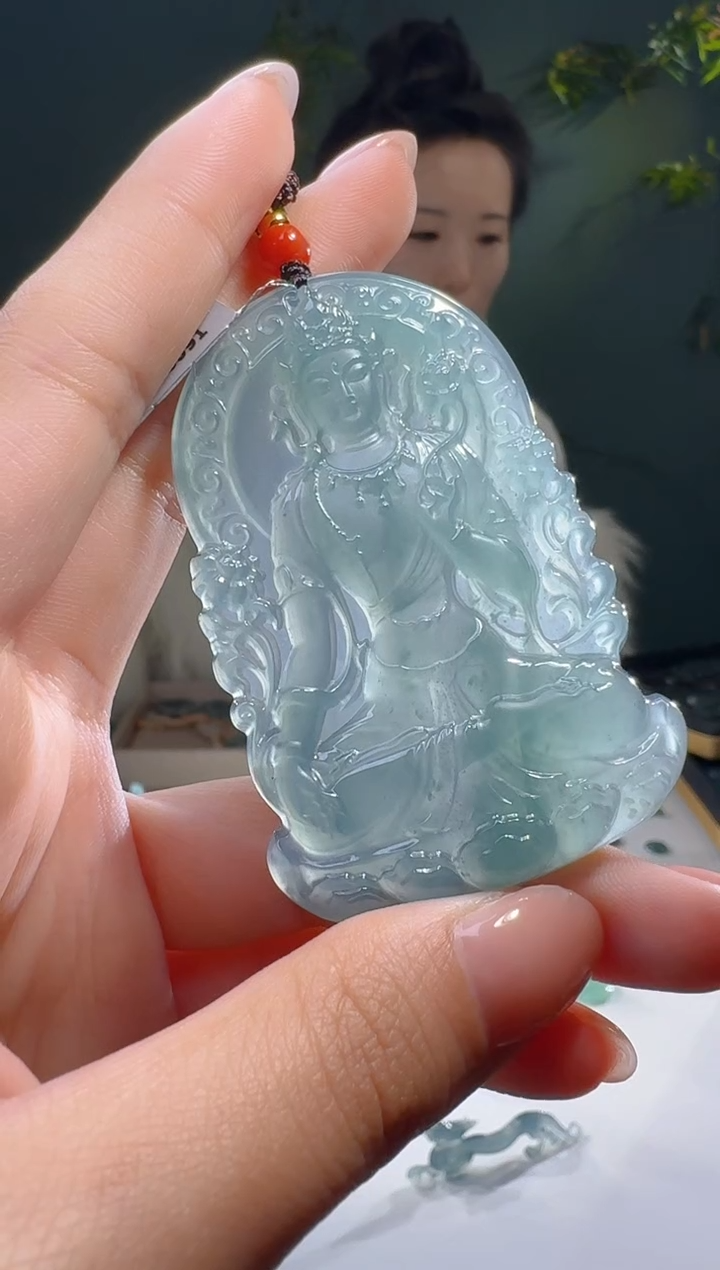 【闪购商品】翡翠颈饰未镶嵌天然A货翡翠度母