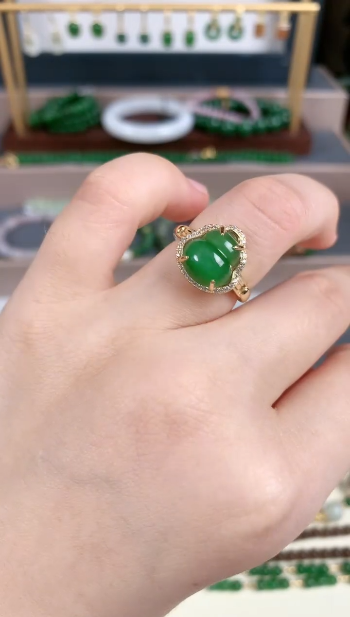 银S925镶嵌戒指和田玉1