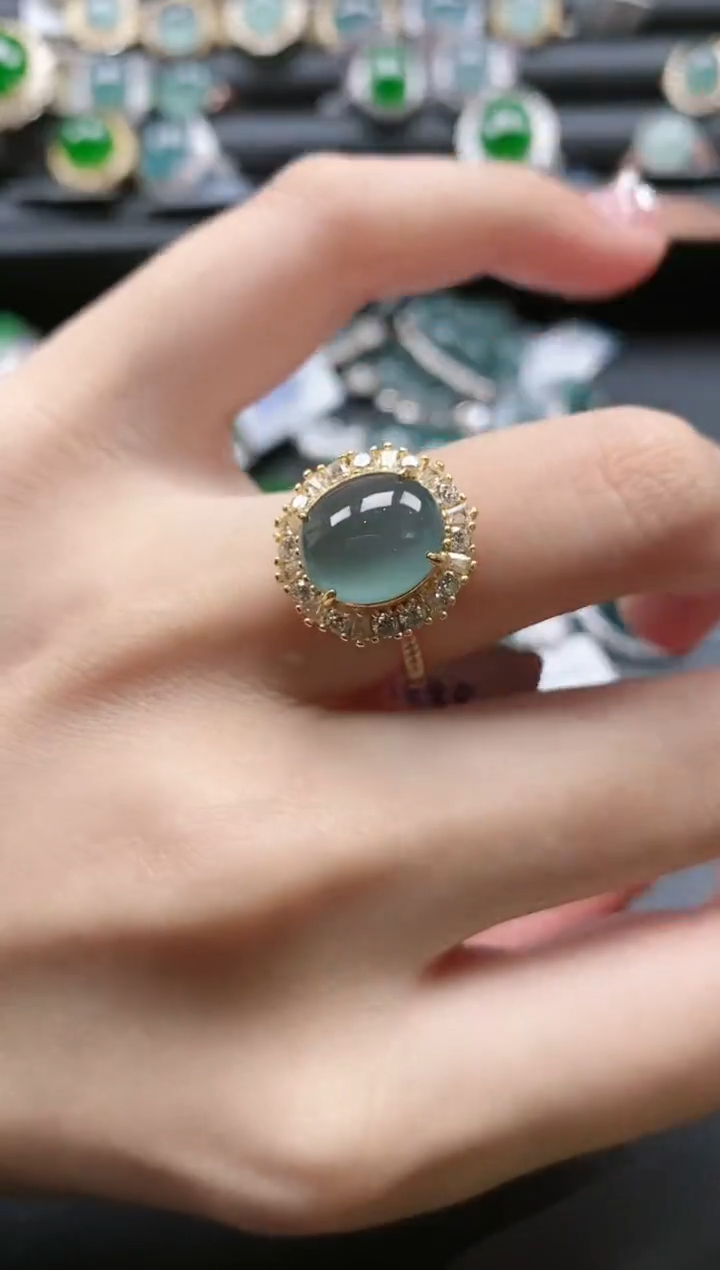 【闪购商品】翡翠戒指银S925镶嵌51511