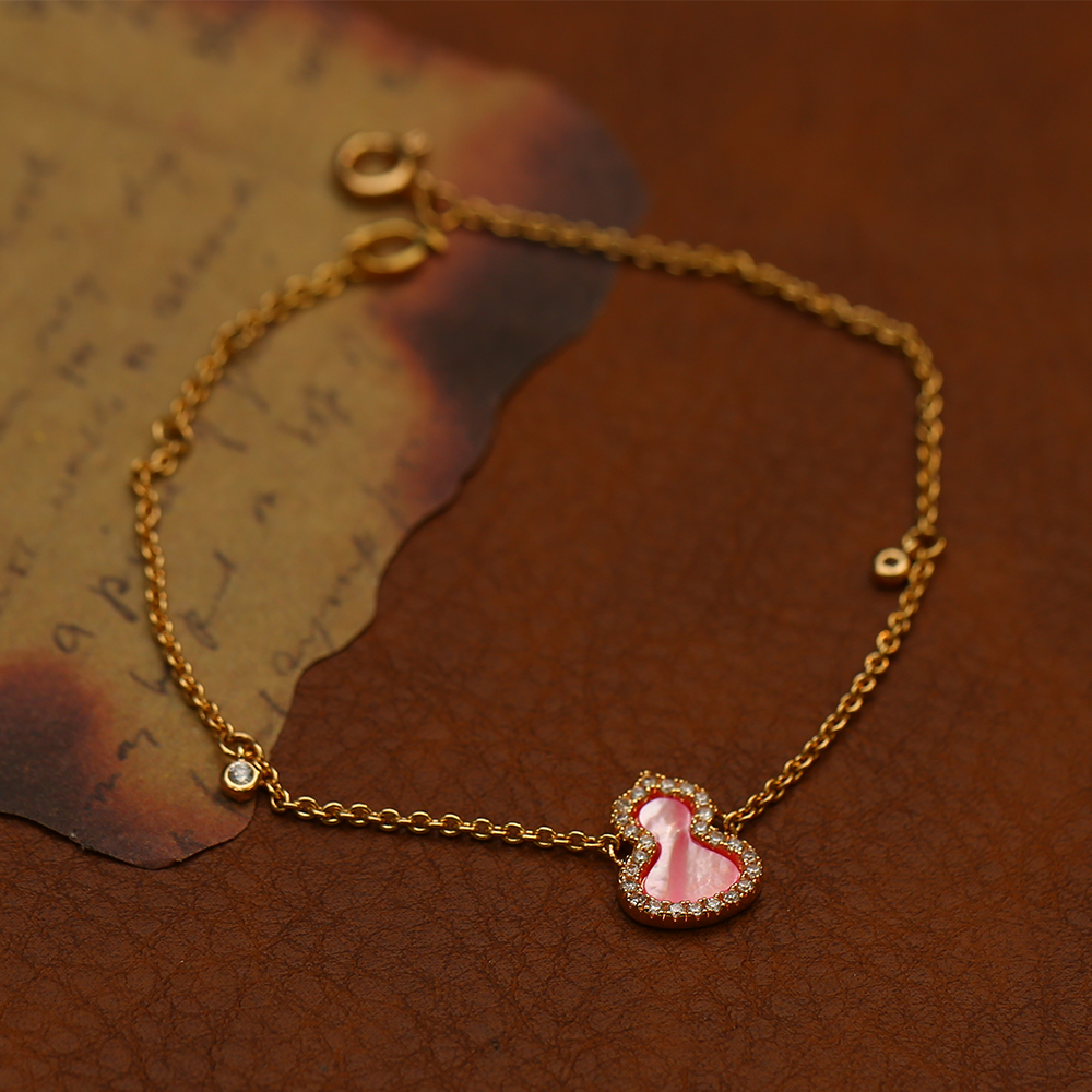 铜合金合成锆石手链 镶嵌精致气质轻奢时尚百搭葫芦手链-9420