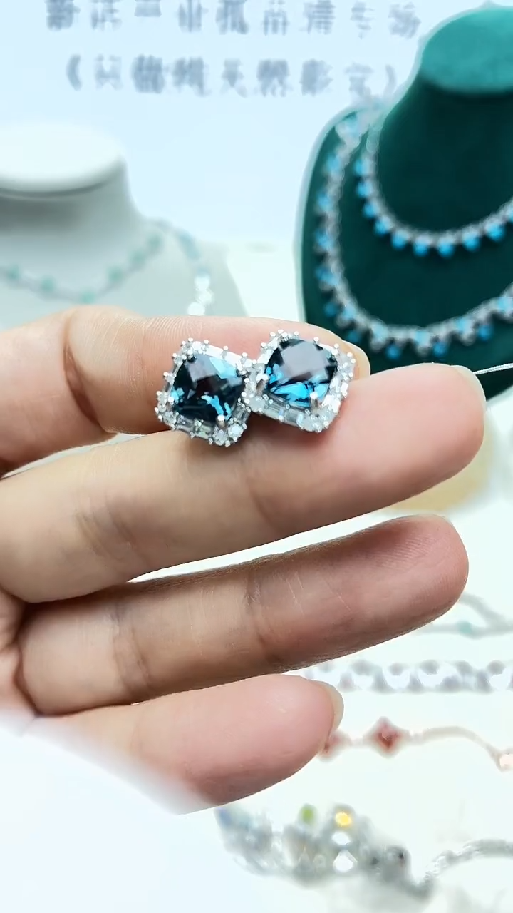 银S925镶嵌托帕石耳饰574ZB1120产品一个（多样性）