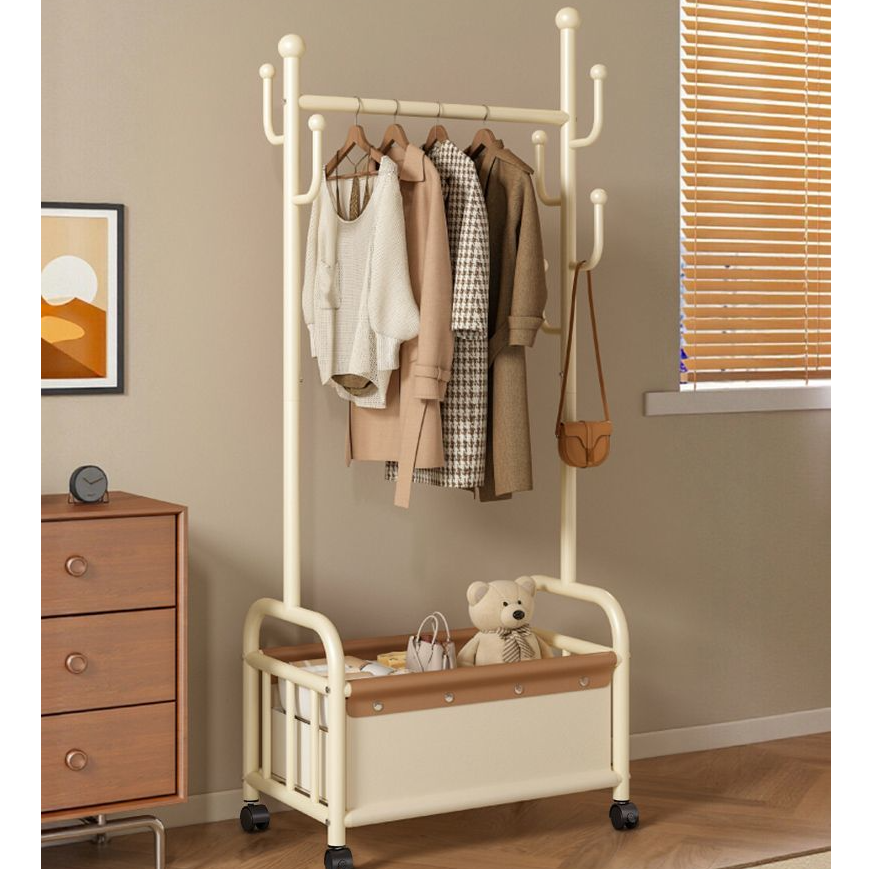 衣架家用挂衣落地卧室室内移动新款加粗加厚衣帽架收纳置物晾衣架