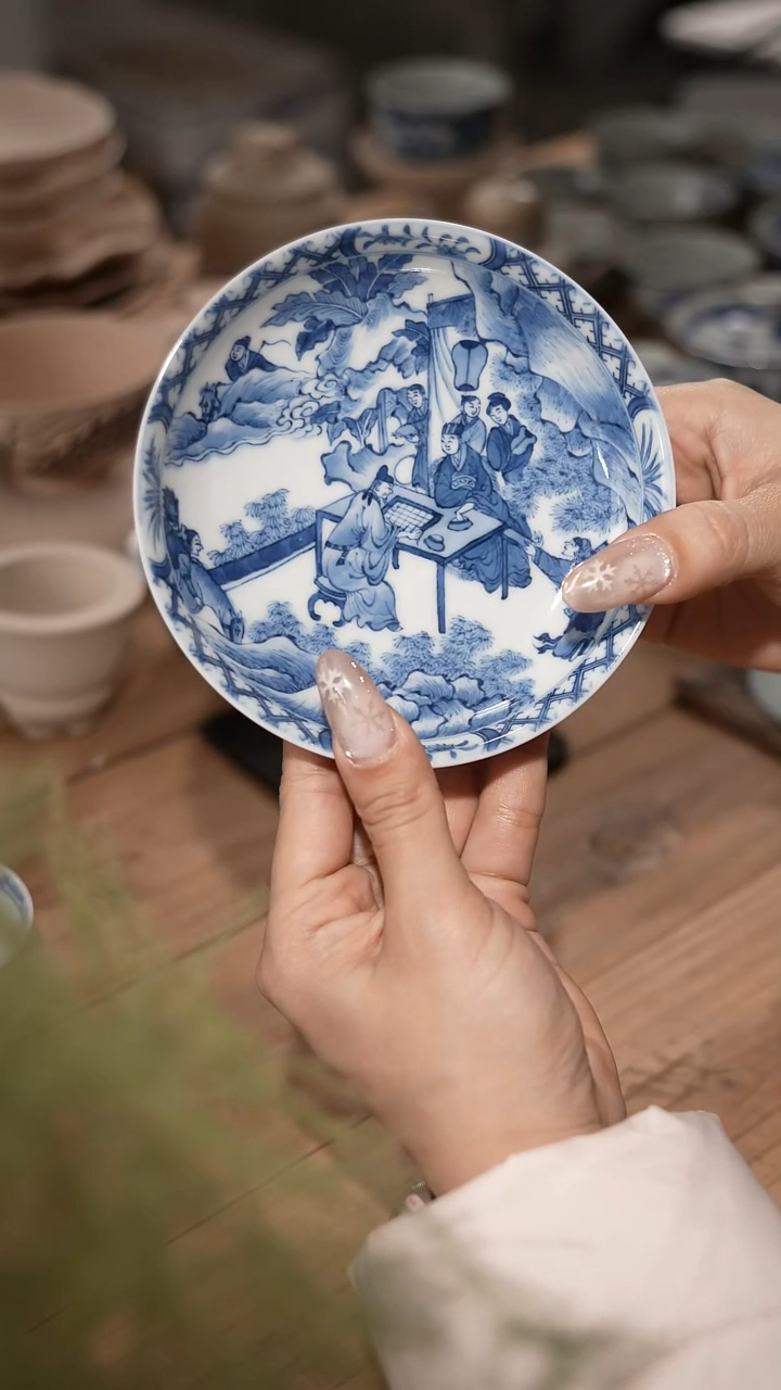 摆件陶景德镇陶瓷摆件东山报捷图