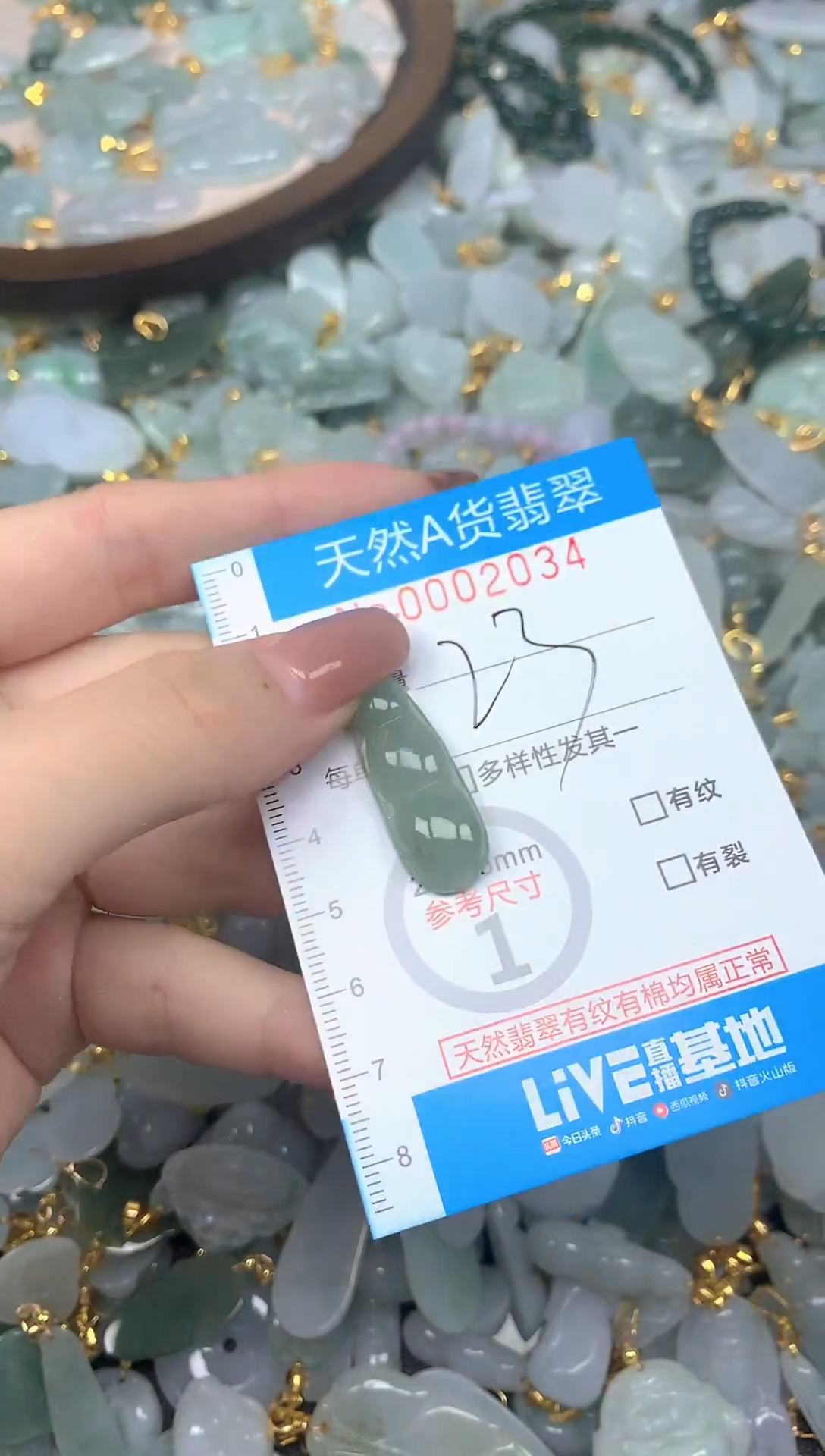 颈饰未镶嵌翡翠净货挂件-2034