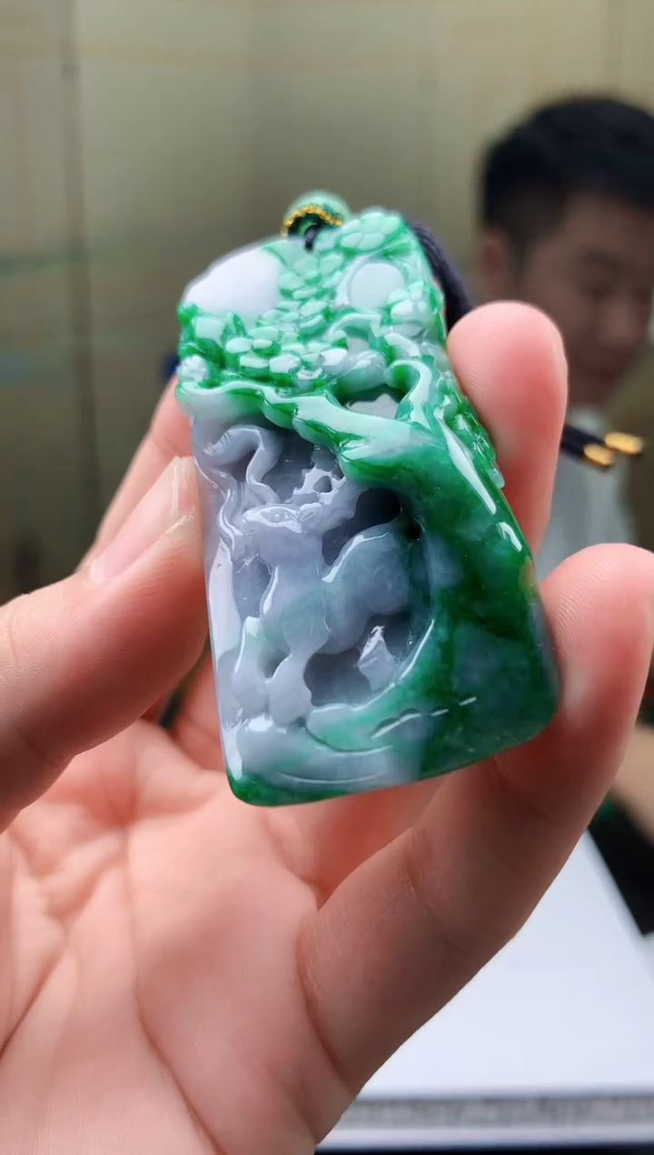 【闪购商品】定制翡翠未镶嵌5028bb-毛货挂件87