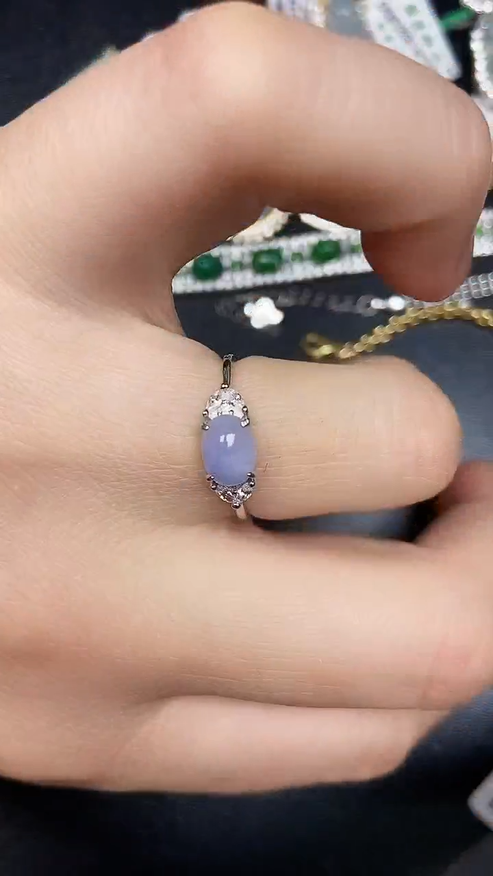 银S925镶嵌戒指翡翠9000