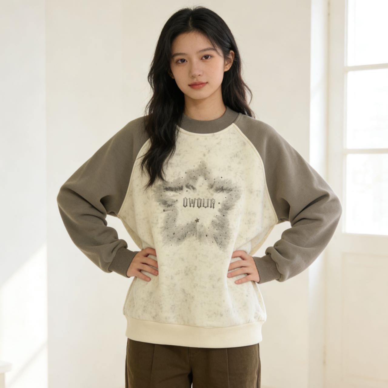 8680高端专享秋冬款加绒卫衣绿色（飞飞）