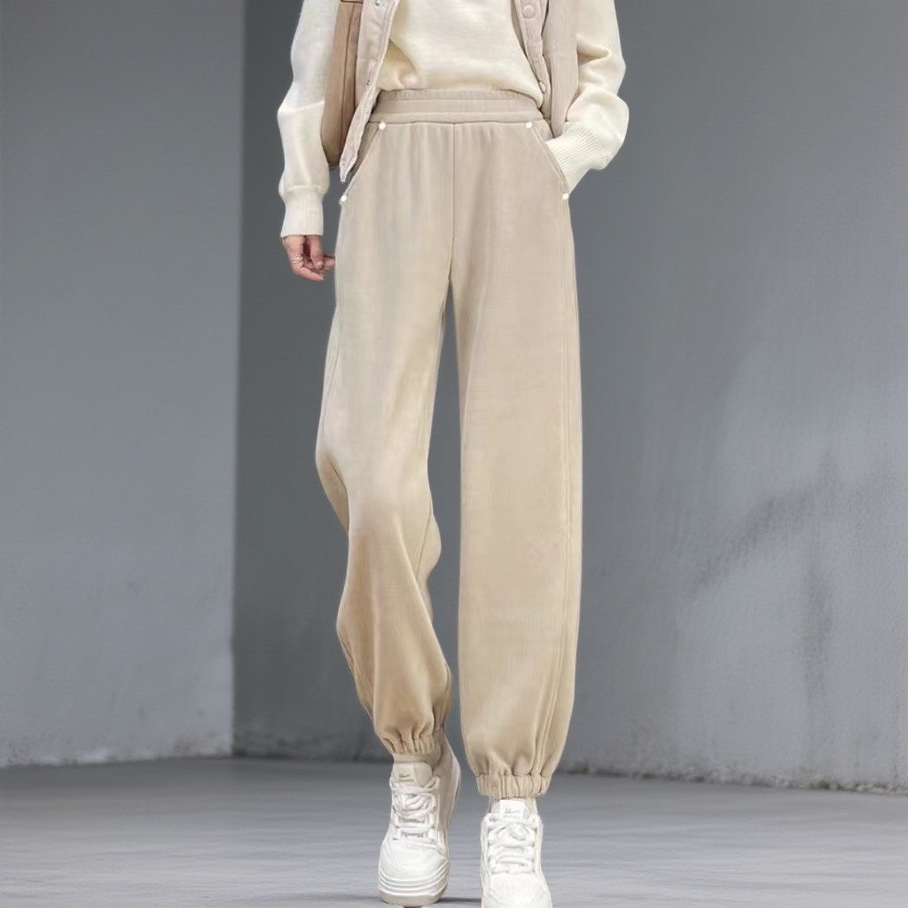 2025冬季新款【加绒】保暖加厚束脚弹力休闲卫裤灯笼裤0236*