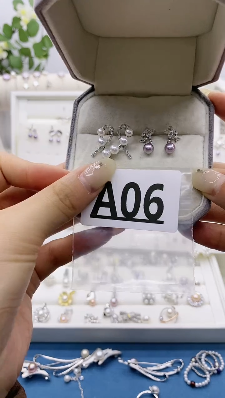 银S925镶嵌无淡水珍珠影*子拍三发二A06