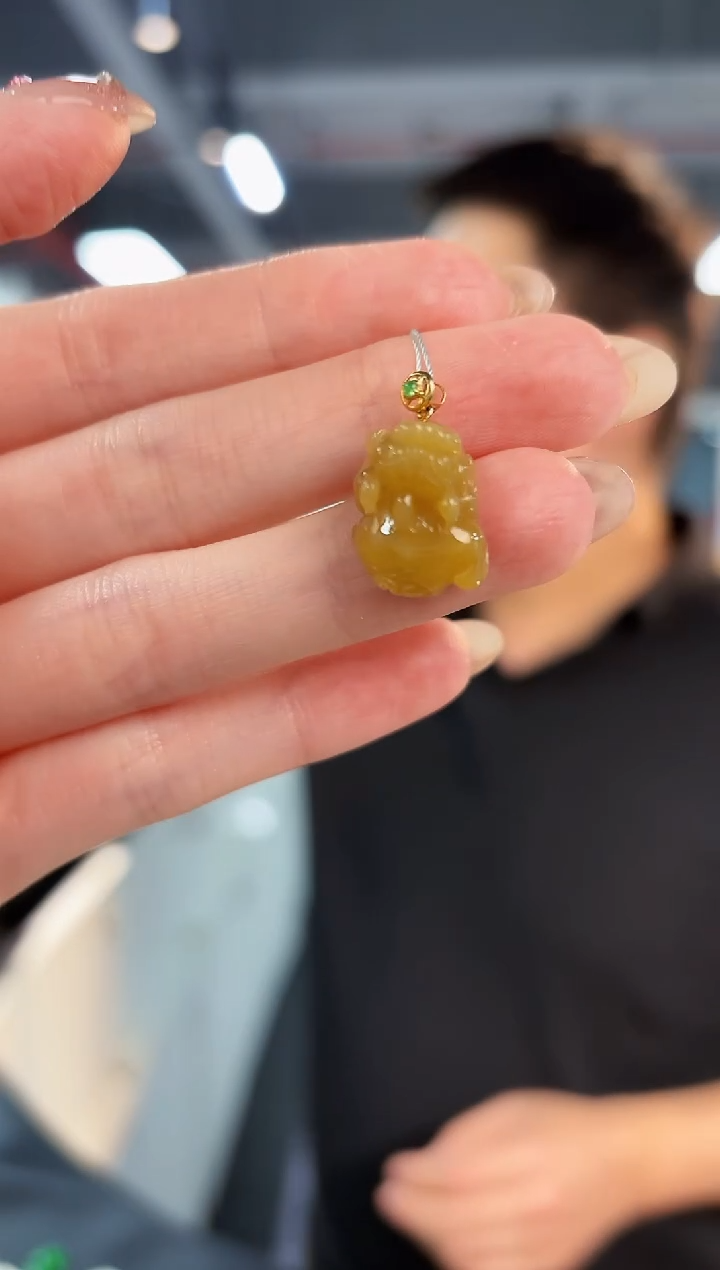 【闪购商品】翡翠颈饰18K金镶嵌缅料A货/支持复检/一件