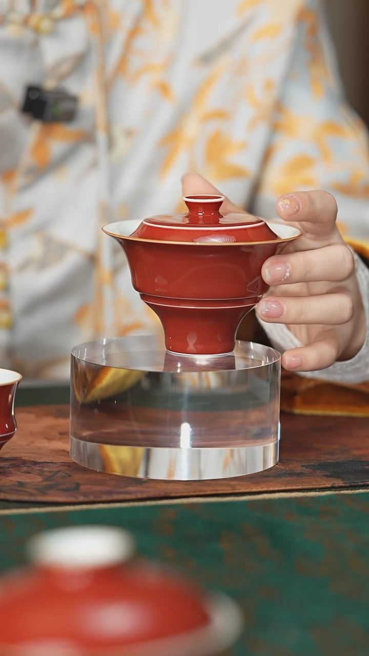 【闪购商品】摆件耕道堂文竹盖碗