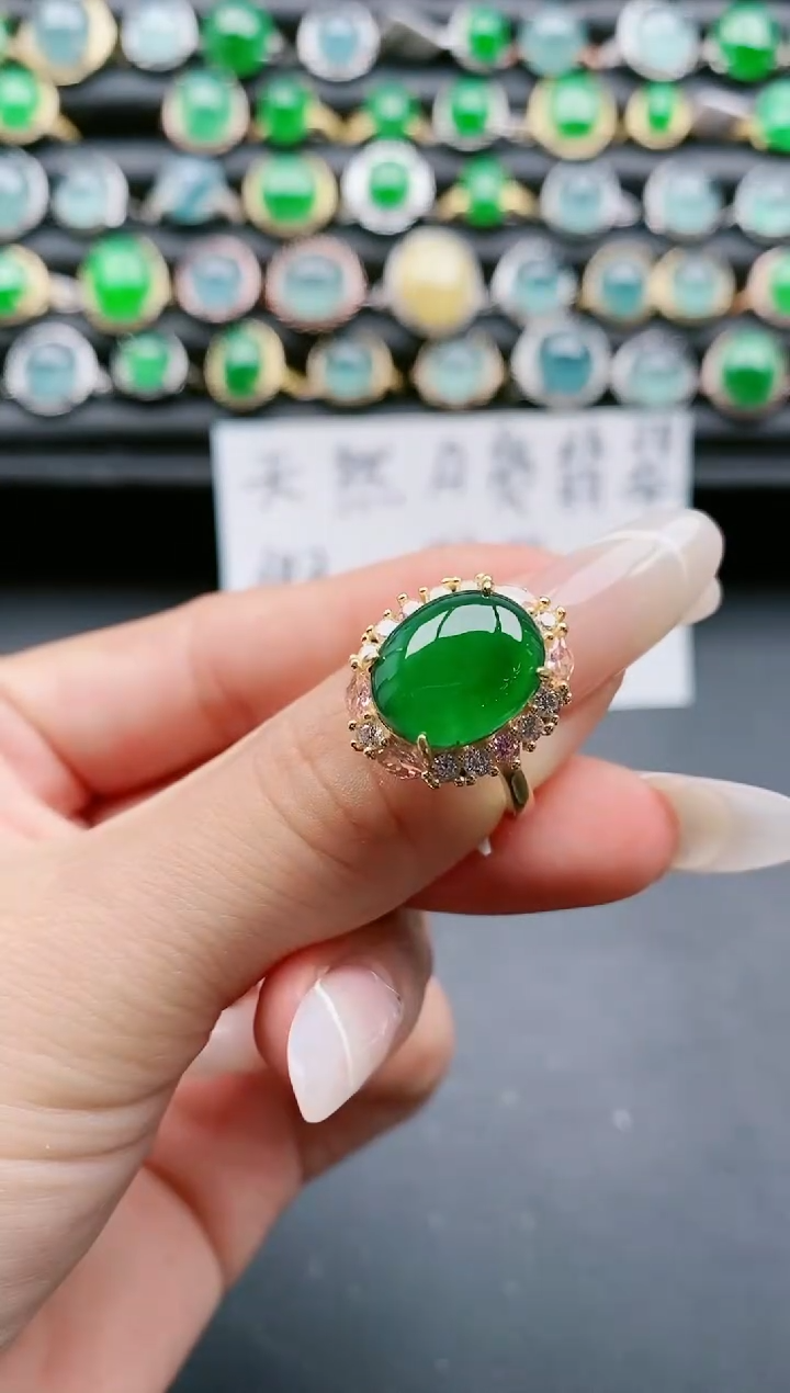 【闪购商品】翡翠戒指银S925镶嵌1111111