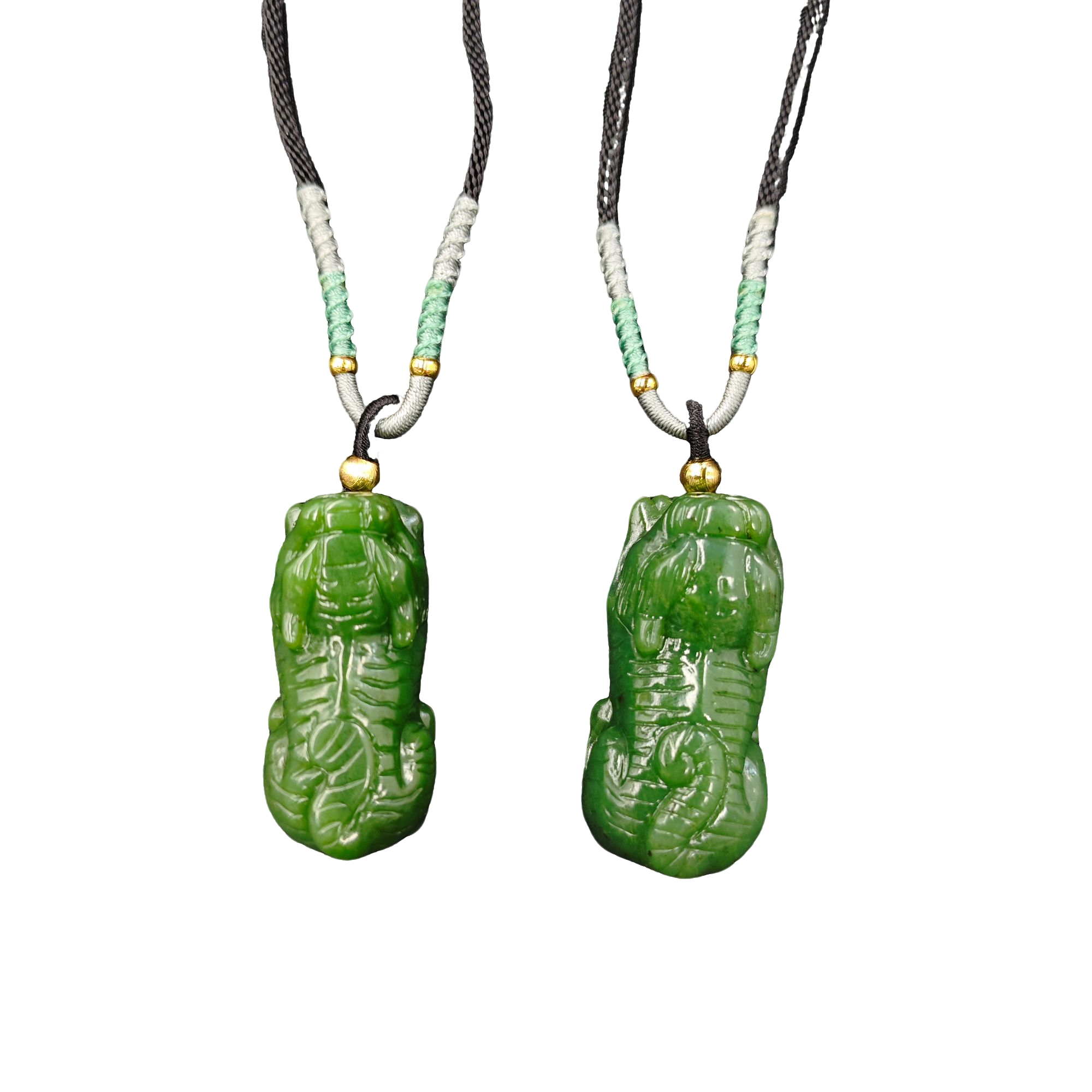 和田玉碧玉貔貅吊坠赠绳礼盒(多样性发其一) A28-193