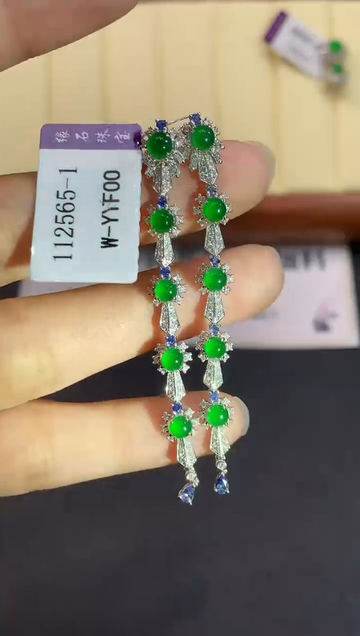 【闪购商品】翡翠耳饰18K金镶嵌YS112565-1