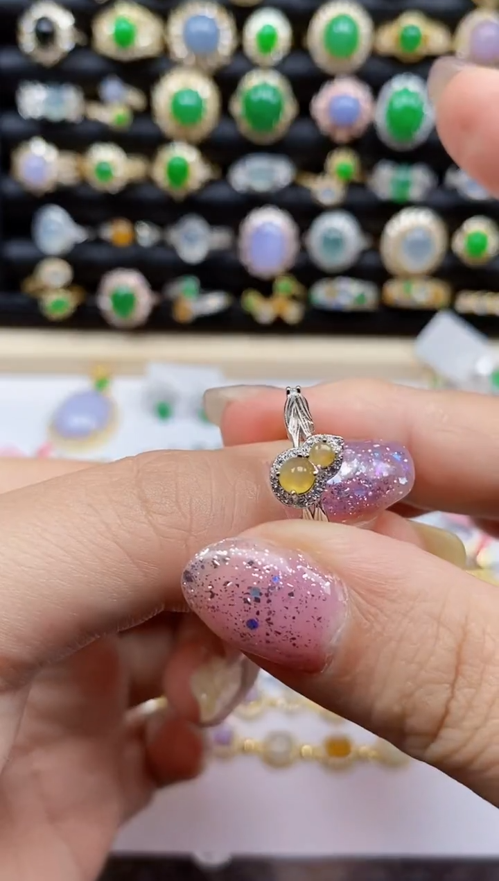 银S925镶嵌戒指翡翠4675