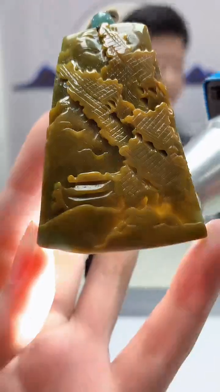 【闪购商品】定制翡翠未镶嵌4917zm-毛货挂件78山水