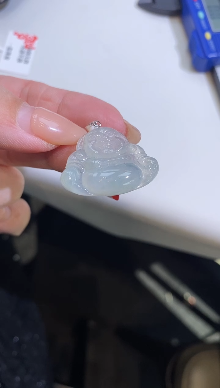 吊坠(不含链)18K金镶嵌翡翠佛公