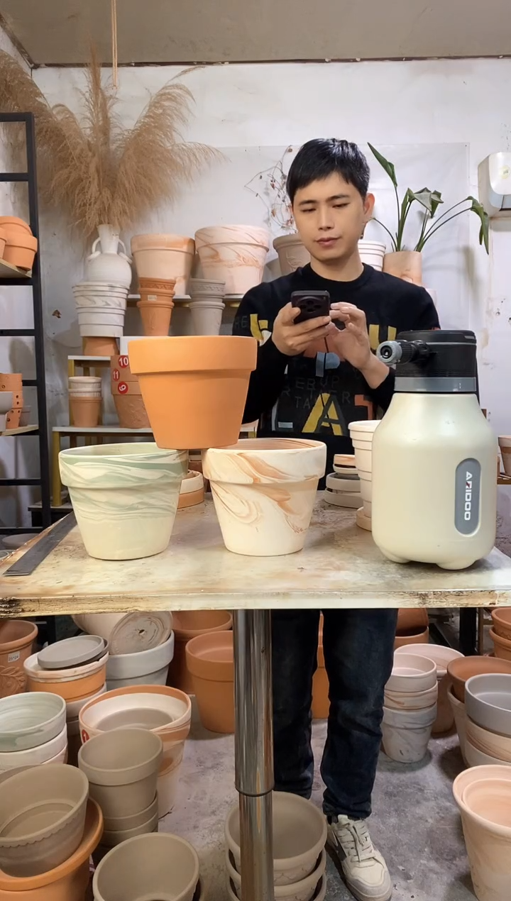 16*13陶盆3色组合 3盆无托