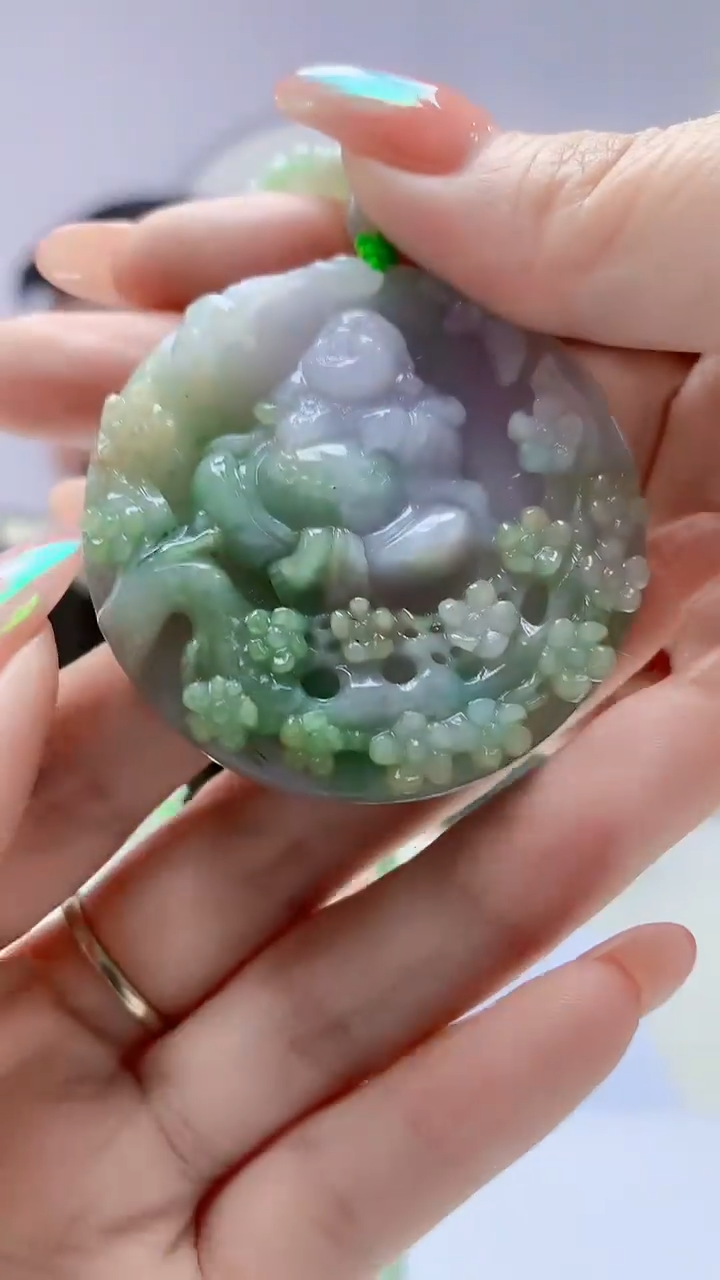 【闪购商品】定制翡翠未镶嵌5152DD-毛货挂件25