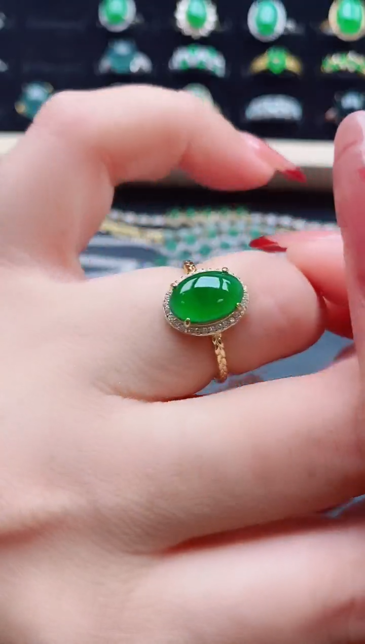 【闪购商品】翡翠戒指银S925镶嵌1321