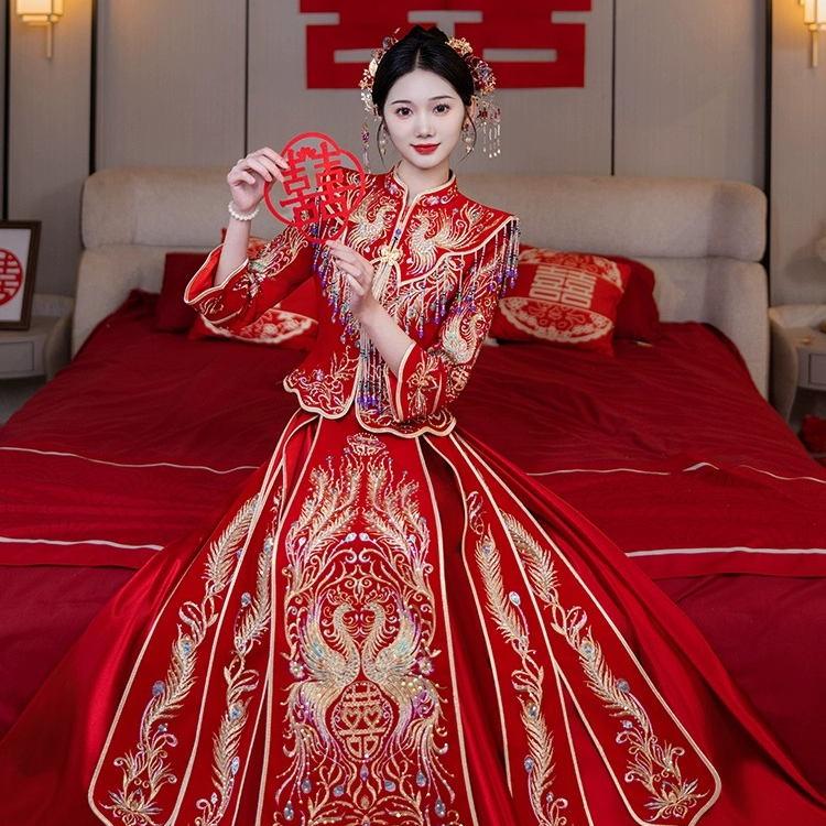 秀禾服2025新款新娘修身显瘦结婚礼服中式嫁衣结婚订婚重工款婚服