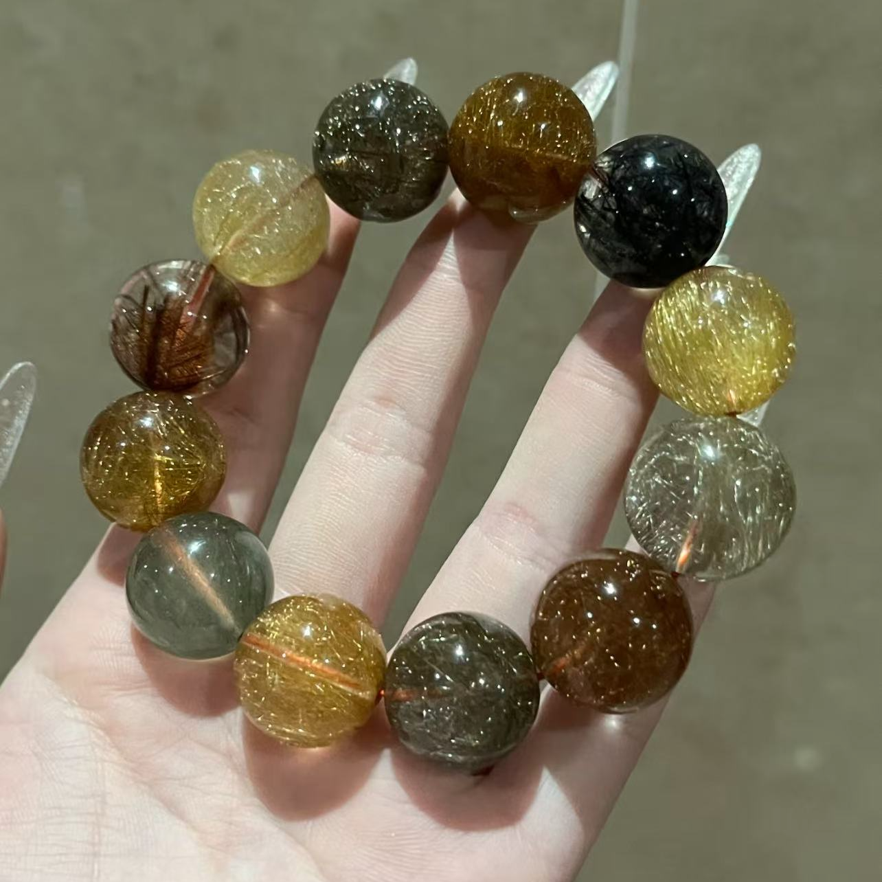 FJ06彩发晶手串轻奢时尚男女款水晶手链多样性发一