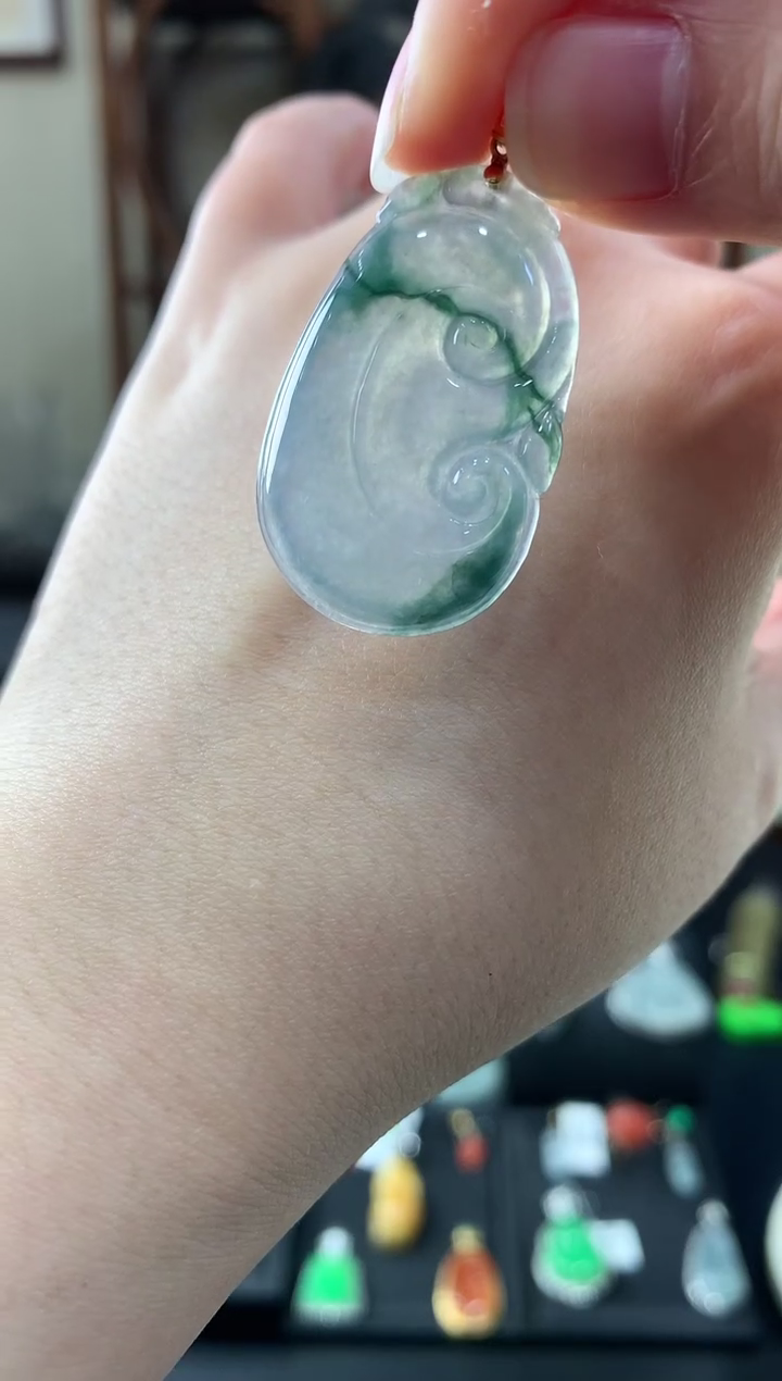 【闪购商品】翡翠吊坠(不含链)18K金镶嵌挂件