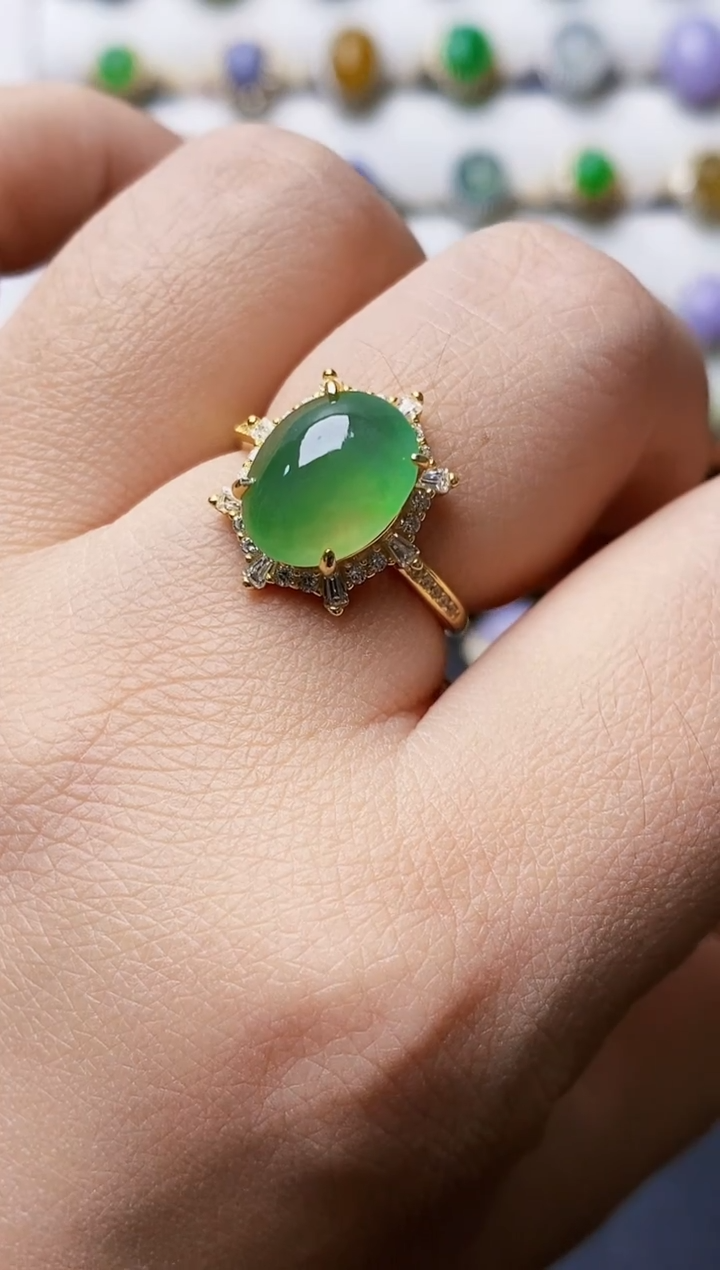 银S925镶嵌戒指翡翠1161