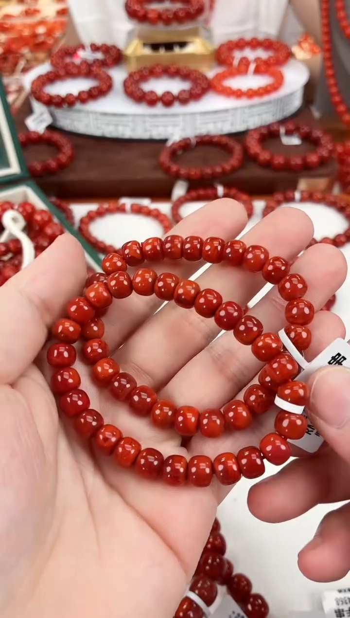 南红玛瑙瓦西老型手串8+未镶嵌（多样式发其一）